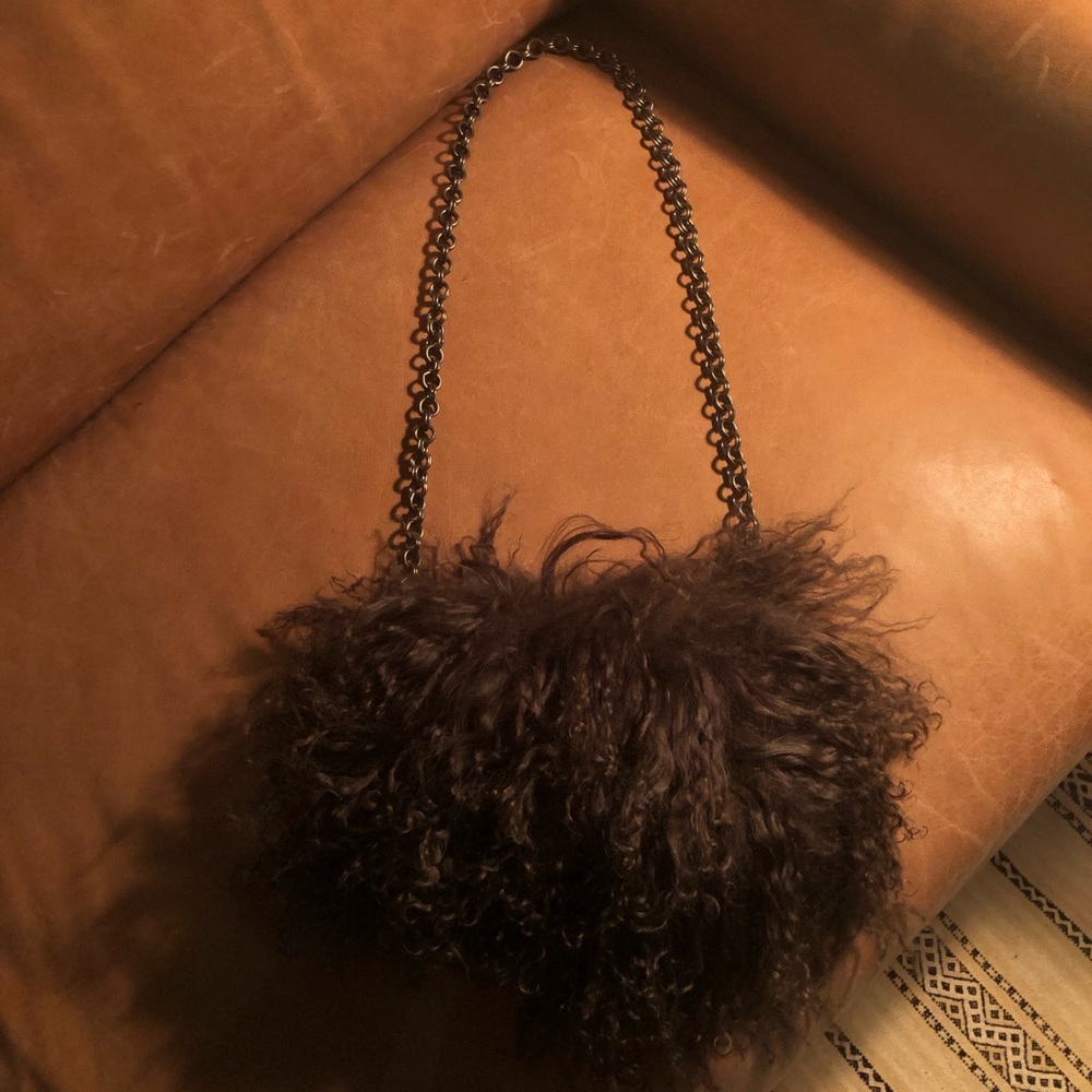 Pour La Victoire Mongolian fur bag w chain - Picture 6 of 13